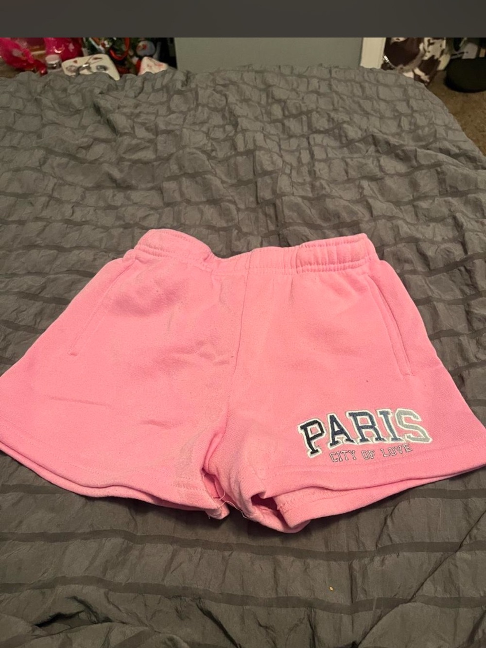 Women’s Pink Athletic Lounge Shorts with 'PARIS' Logo